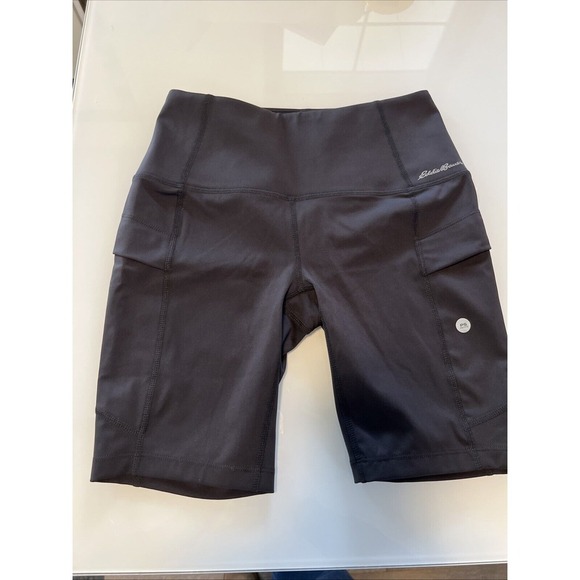 Eddie Bauer Petite Small Guide Trex Collection Compression Shorts Black NWT - Picture 1 of 11
